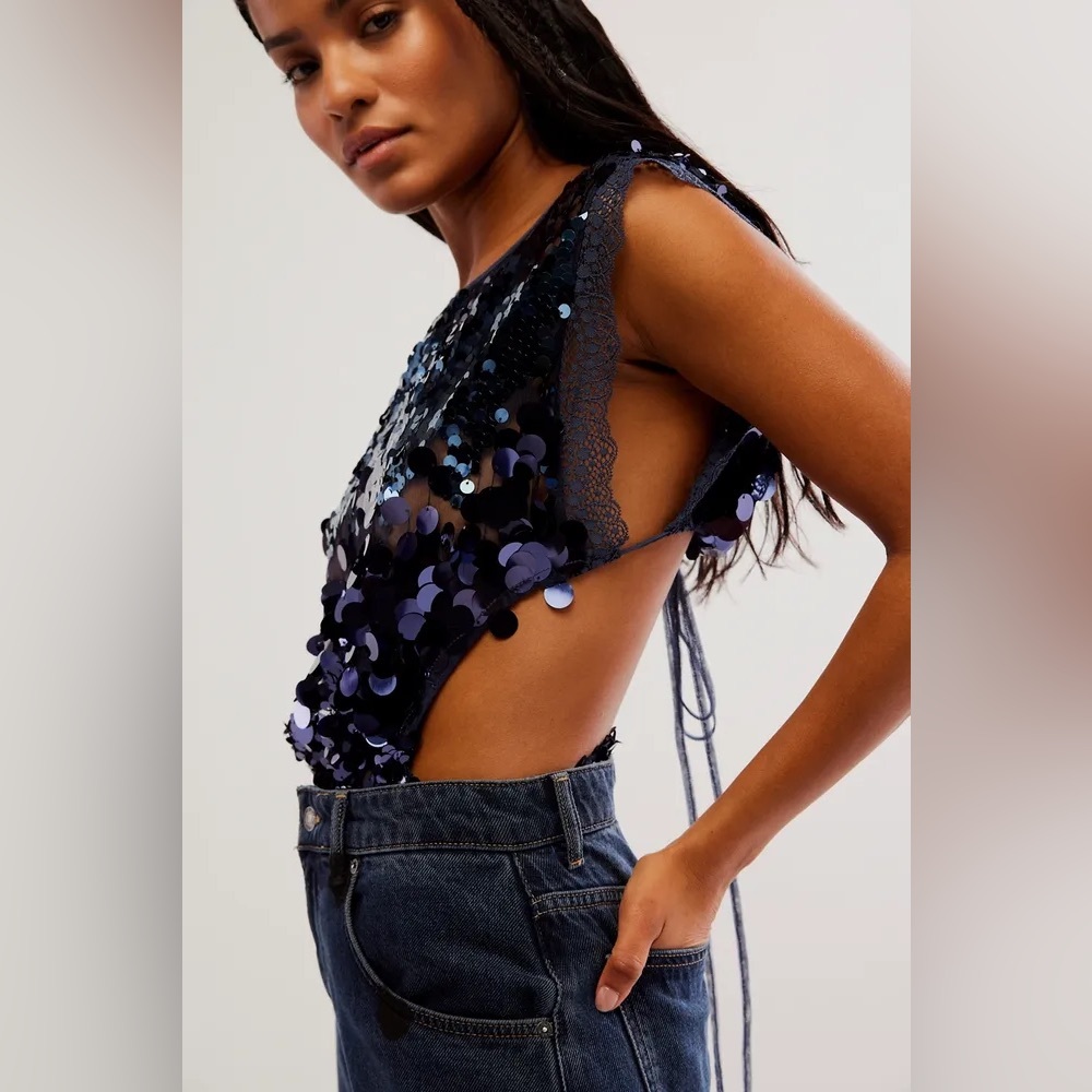 Free People Main Character Bodysuit in Night - Picture 4 of 10